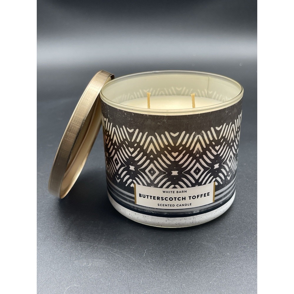 Bath & Body Works White Barn Butterscotch Toffee 3 Wick Candle 14.5 oz